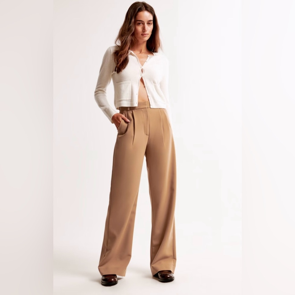 Abercrombie & Fitch Tan Wide-Leg Pants